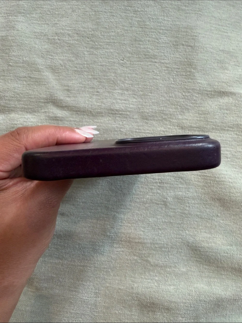 Apple Leather iPhone 13 Pro Max Case - Dark Cherry